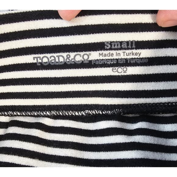 Toad & Co Paseo Ponte Knit Skirt Size S Striped Pull On Tencel Blend zip pocket - Picture 5 of 8